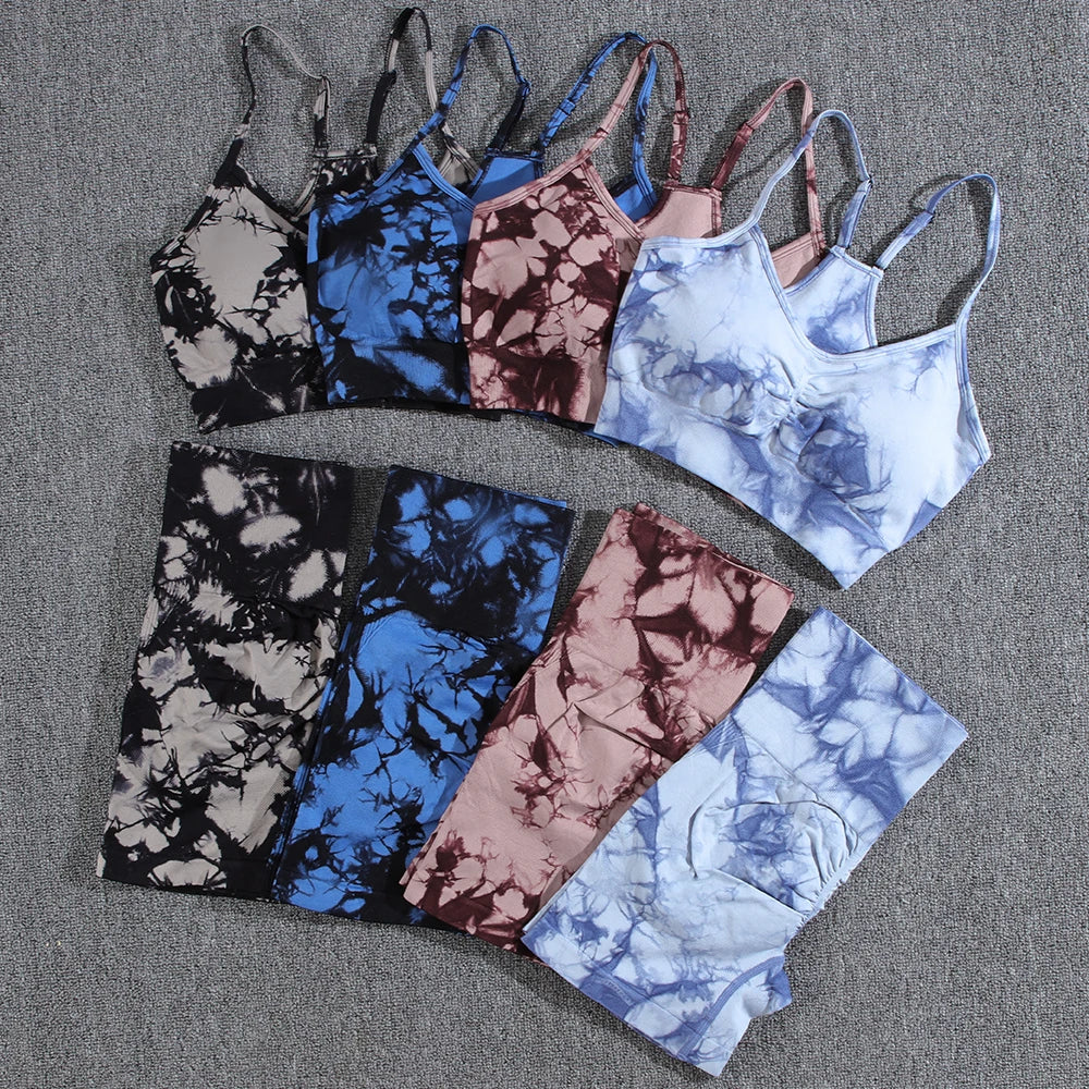 Curvy™ 3 Piece Tie-Dye Fitness Yoga Pants Set