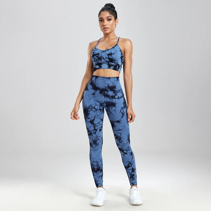 Curvy™ 3 Piece Tie-Dye Fitness Yoga Pants Set