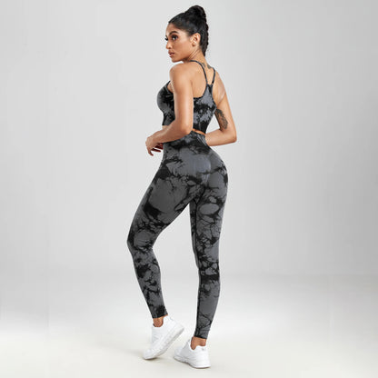 Curvy™ 3 Piece Tie-Dye Fitness Yoga Pants Set