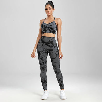 Curvy™ 3 Piece Tie-Dye Fitness Yoga Pants Set