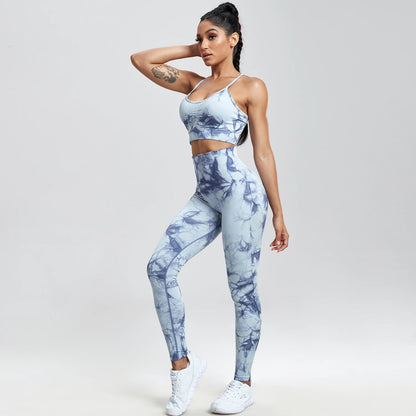 Curvy™ 3 Piece Tie-Dye Fitness Yoga Pants Set