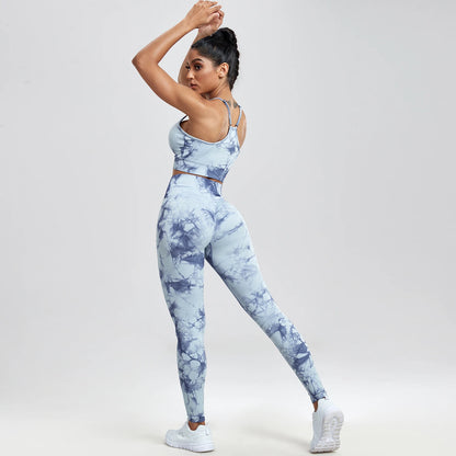 Curvy™ 3 Piece Tie-Dye Fitness Yoga Pants Set