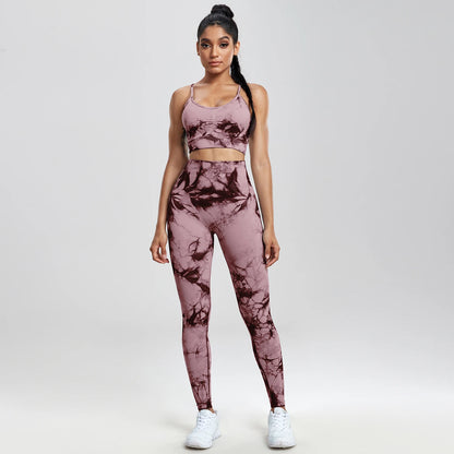 Curvy™ 3 Piece Tie-Dye Fitness Yoga Pants Set